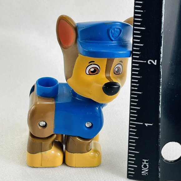 PAW Patrol Pup Lego Duplo Dog Mega Bloks figure Chase Toy Blue Uniform - Picture 5 of 8
